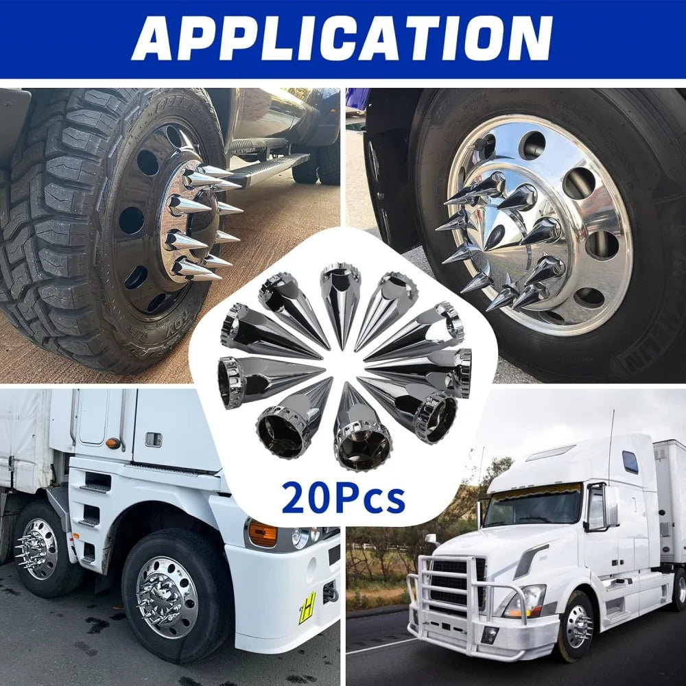 33Mm X 4 3/4 "Thread with Nail Lug Nut Chrome