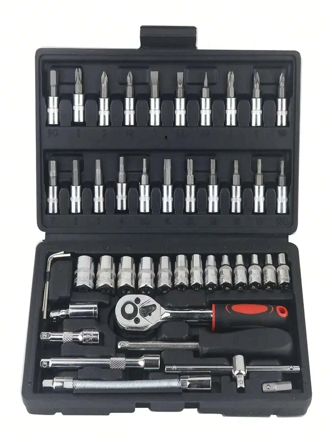 Get Your Hands on the 46-Piece Car Repair Tool Kit - the Ultimate Mechanic Tool Set for Auto and Bicycle Repairing