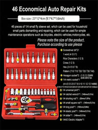 Get Your Hands on the 46-Piece Car Repair Tool Kit - the Ultimate Mechanic Tool Set for Auto and Bicycle Repairing