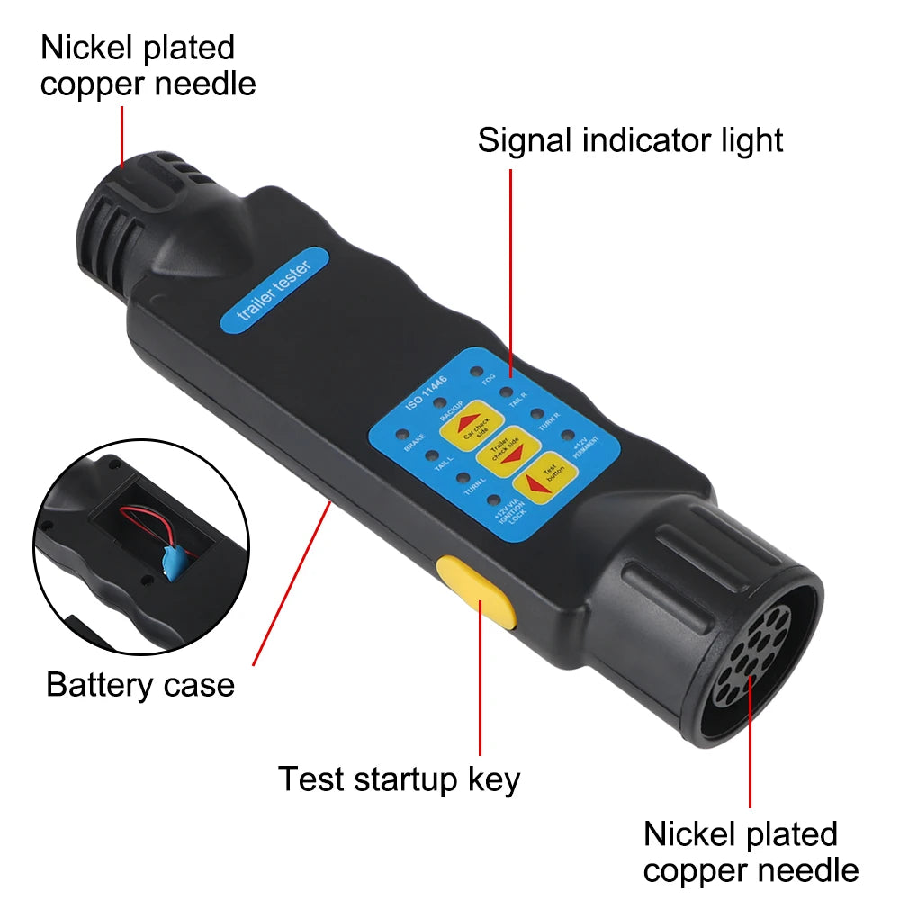 7 / 13 Pin Plug Socket 12V Trailer Tester Wiring Circuit Light 