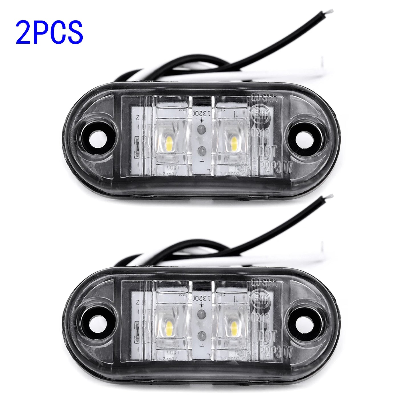 LED Clearance Trailer Caravan 12V 2Pcs White Side Marker Lights Tail Set Waterproof Plastic Super Durable Best