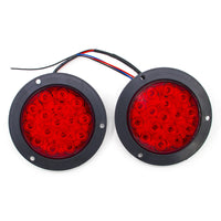 1Pc/2Pcs 12V 24V 16 LED 4" round Rear Tail Lights Turn Signal Brake Stop Reverse Lamp Car Truck Trailer Lorry Red Yellow White