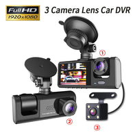 3 Channel Car DVR HD 1080P 3-Lens inside Semi Dash Cam