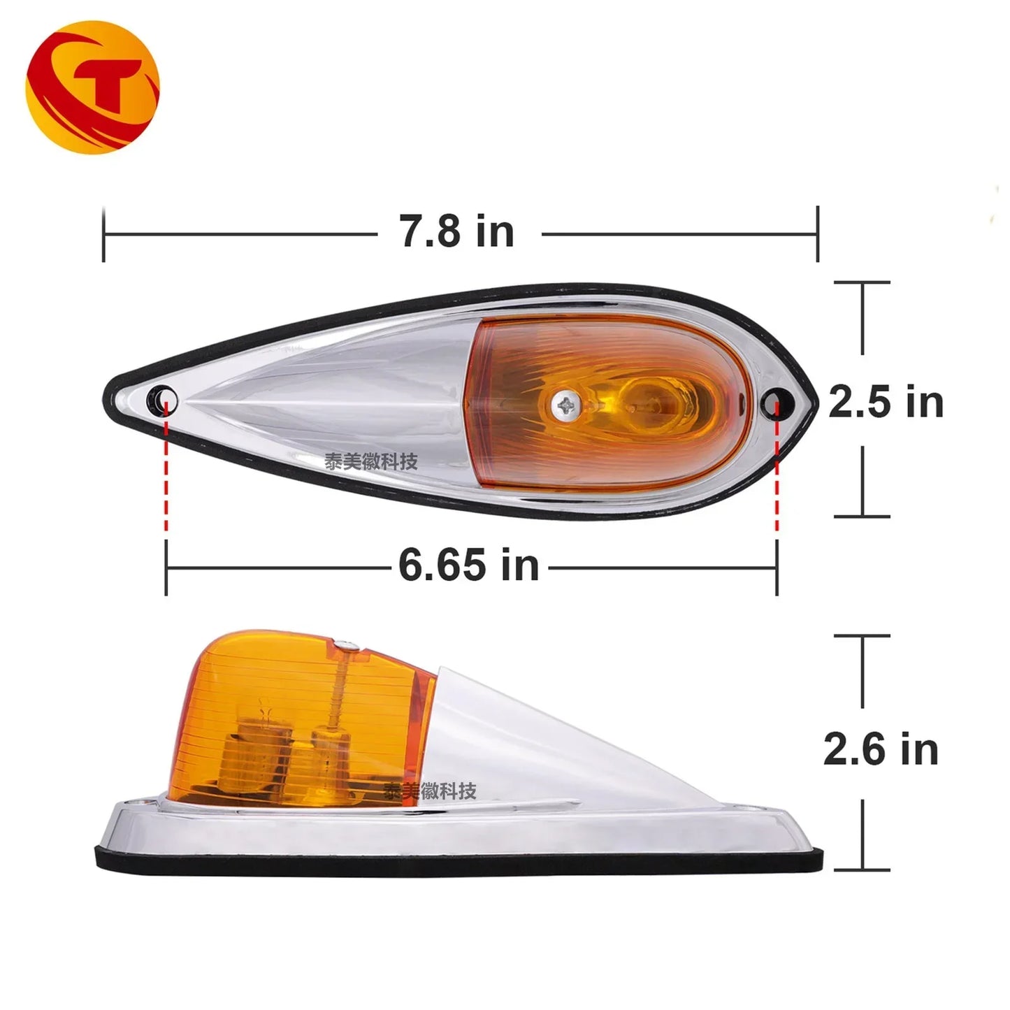 5Pcs Car Amber Lights Cab Marker Roof Top Clearance Light for Dodge Ram Ford Truck Semi-Trailer Tractors Dump Truck