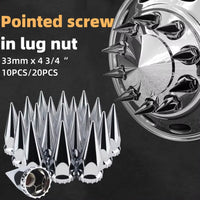 33Mm X 4 3/4 "Thread with Nail Lug Nut Chrome 