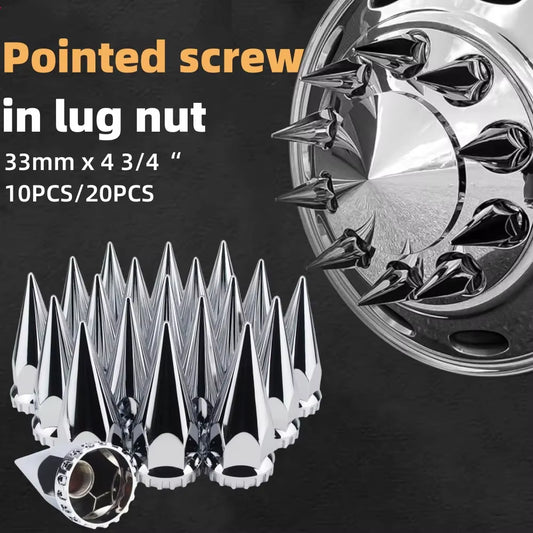 33Mm X 4 3/4 "Thread with Nail Lug Nut Chrome 