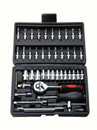 Get Your Hands on the 46-Piece Car Repair Tool Kit - the Ultimate Mechanic Tool Set for Auto and Bicycle Repairing